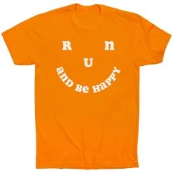 Running Short Sleeve T-Shirt - Run And Be Happy 27 Running Short Sleeve T-Shirt - Run And Be Happy -goneforarun Sales 2023 tr 45505 ORANGE FLAT