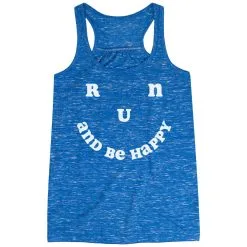 Flowy Racerback Tank Top - Run And Be Happy -goneforarun Sales 2023 tr 45506 BLUE MAIN