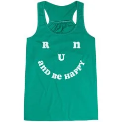 Flowy Racerback Tank Top - Run And Be Happy -goneforarun Sales 2023 tr 45506 GREEN MAIN