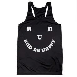 Women's Racerback Performance Tank Top - Run And Be Happy 16 Women's Racerback Performance Tank Top - Run And Be Happy -goneforarun Sales 2023 tr 45508 BLACK MAIN