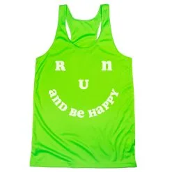 Women's Racerback Performance Tank Top - Run And Be Happy 17 Women's Racerback Performance Tank Top - Run And Be Happy -goneforarun Sales 2023 tr 45508 LIME MAIN