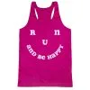 Women's Racerback Performance Tank Top - Run And Be Happy