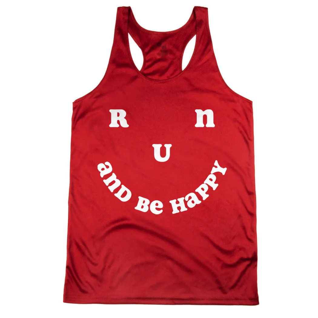 Women's Racerback Performance Tank Top - Run And Be Happy 10 Women's Racerback Performance Tank Top - Run And Be Happy - Image 8
