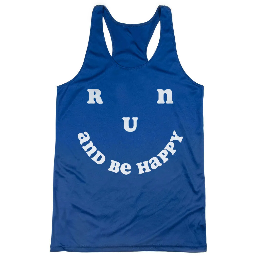 Women's Racerback Performance Tank Top - Run And Be Happy 11 Women's Racerback Performance Tank Top - Run And Be Happy - Image 9