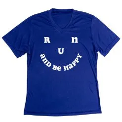 Women's Short Sleeve Tech Tee - Run And Be Happy -goneforarun Sales 2023 tr 45509 ROYAL MAIN