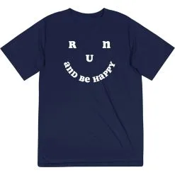 Men's Running Short Sleeve Performance Tee - Run And Be Happy -goneforarun Sales 2023 tr 45512 NAVY MAIN