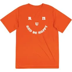Men's Running Short Sleeve Performance Tee - Run And Be Happy -goneforarun Sales 2023 tr 45512 ORANGE MAIN