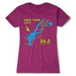 Women's Everyday Runners Tee - New York City Route -goneforarun Sales 2023 tr 45517 LUSHBERRY FLAT