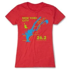 Women's Everyday Runners Tee - New York City Route -goneforarun Sales 2023 tr 45517 RED FLAT