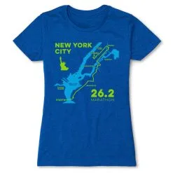 Women's Everyday Runners Tee - New York City Route -goneforarun Sales 2023 tr 45517 ROYAL FLAT
