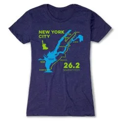 Women's Everyday Runners Tee - New York City Route -goneforarun Sales 2023 tr 45517 STORMINDIGO FLAT