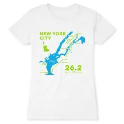 Women's Everyday Runners Tee - New York City Route -goneforarun Sales 2023 tr 45517 WHITE FLAT
