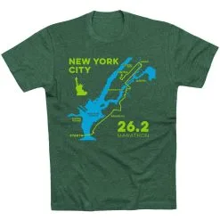 Running Short Sleeve T-Shirt - New York City Route -goneforarun Sales 2023 tr 45518 FORESTGREEN FLAT