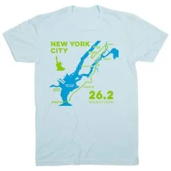 Running Short Sleeve T-Shirt - New York City Route -goneforarun Sales 2023 tr 45518 LIGHTBLUE FLAT