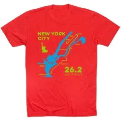 Running Short Sleeve T-Shirt - New York City Route -goneforarun Sales 2023 tr 45518 RED FLAT