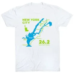 Running Short Sleeve T-Shirt - New York City Route -goneforarun Sales 2023 tr 45518 WHITE FLAT