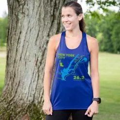 Women's Racerback Performance Tank Top - New York City Route -goneforarun Sales 2023 tr 45521 ROYAL MODEL