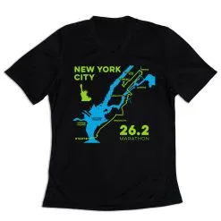 Women's Short Sleeve Tech Tee - New York City Route -goneforarun Sales 2023 tr 45522 BLACK MAIN