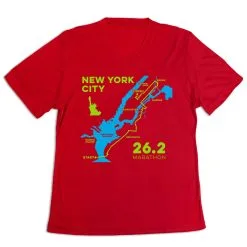 Women's Short Sleeve Tech Tee - New York City Route -goneforarun Sales 2023 tr 45522 RED MAIN