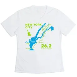 Women's Short Sleeve Tech Tee - New York City Route -goneforarun Sales 2023 tr 45522 WHITE MAIN