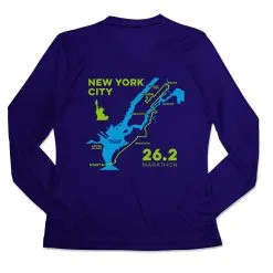 Women's Long Sleeve Tech Tee - New York City Route -goneforarun Sales 2023 tr 45523 ROYAL MAIN