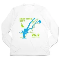 Women's Long Sleeve Tech Tee - New York City Route -goneforarun Sales 2023 tr 45523 WHITE MAIN