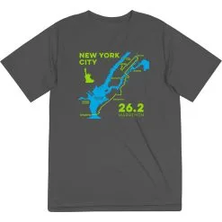 Men's Running Short Sleeve Performance Tee - New York City Route 13 Men's Running Short Sleeve Performance Tee - New York City Route -goneforarun Sales 2023 tr 45525 GRAPHITE MAIN