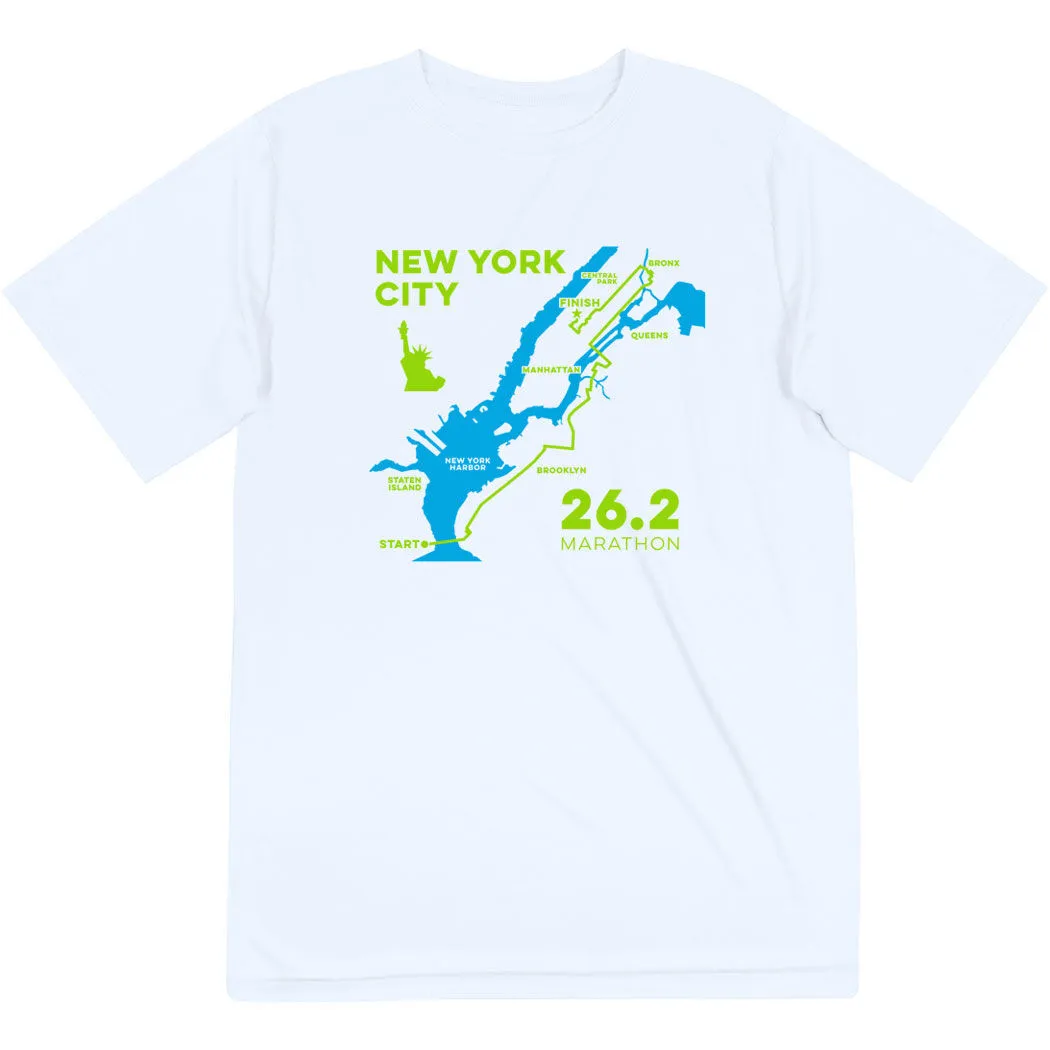 Men's Running Short Sleeve Performance Tee - New York City Route 9 Men's Running Short Sleeve Performance Tee - New York City Route - Image 7