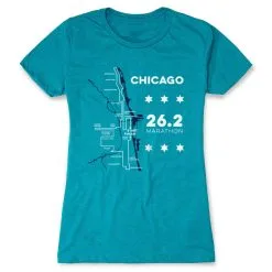Women's Everyday Runners Tee - Chicago Route 23 Women's Everyday Runners Tee - Chicago Route -goneforarun Sales 2023 tr 45528 TEAL FLAT