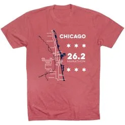 Running Short Sleeve T-Shirt - Chicago Route -goneforarun Sales 2023 tr 45529 MAUVE FLAT