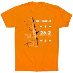 Running Short Sleeve T-Shirt - Chicago Route -goneforarun Sales 2023 tr 45529 ORANGE FLAT