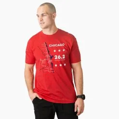 Running Short Sleeve T-Shirt - Chicago Route -goneforarun Sales 2023 tr 45529 RED MALE