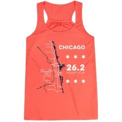 Flowy Racerback Tank Top - Chicago Route -goneforarun Sales 2023 tr 45530 CORAL MAIN
