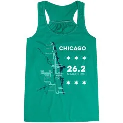 Flowy Racerback Tank Top - Chicago Route -goneforarun Sales 2023 tr 45530 GREEN MAIN