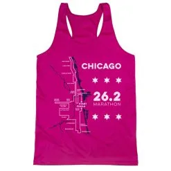 Women's Racerback Performance Tank Top - Chicago Route -goneforarun Sales 2023 tr 45532 PINK MAIN