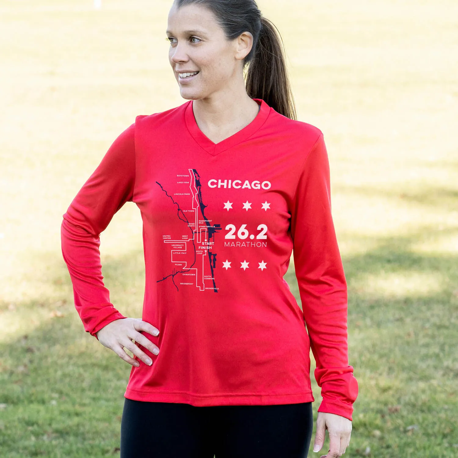 Women's Long Sleeve Tech Tee - Chicago Route 6 Women's Long Sleeve Tech Tee - Chicago Route - Image 4