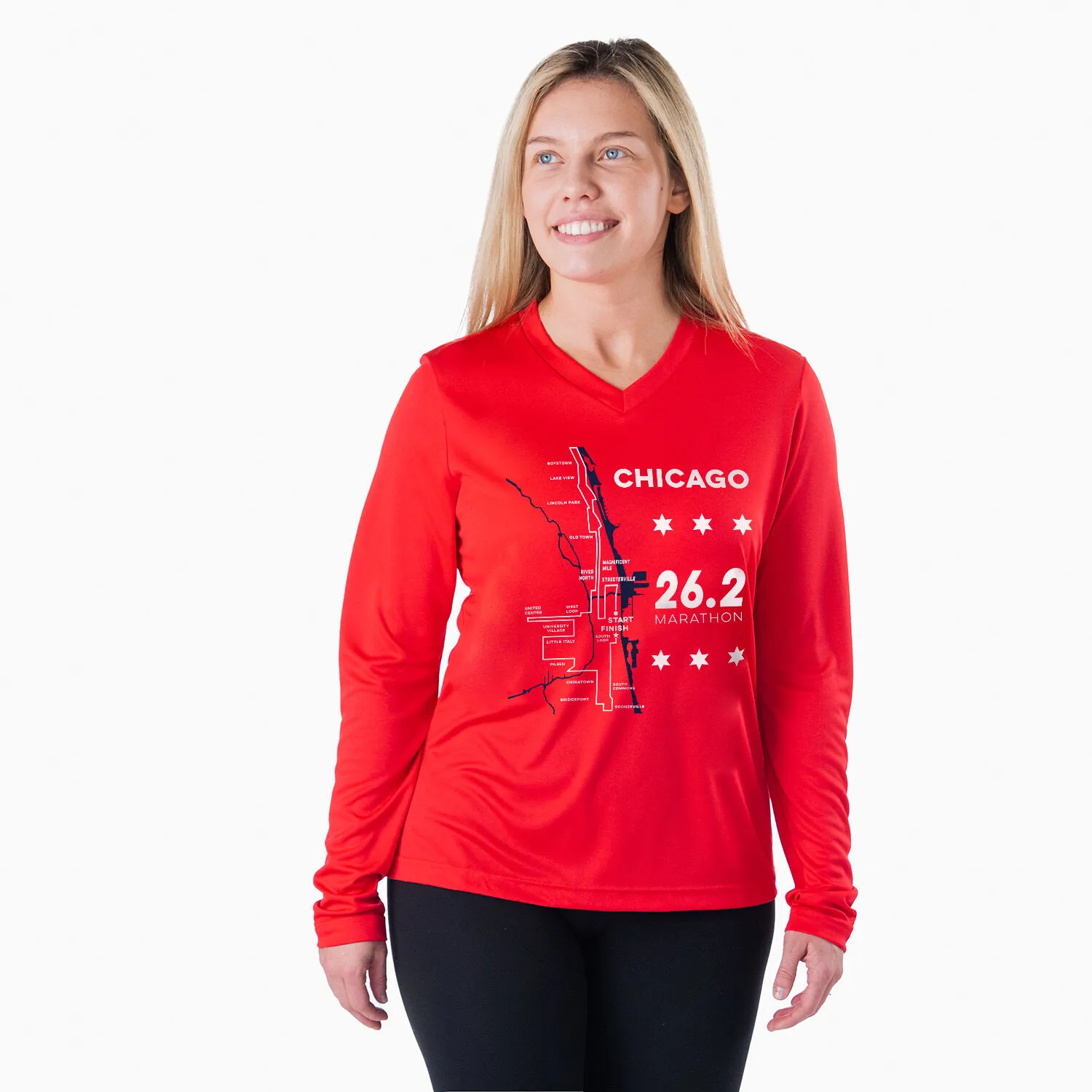Women's Long Sleeve Tech Tee - Chicago Route 4 Women's Long Sleeve Tech Tee - Chicago Route - Image 2