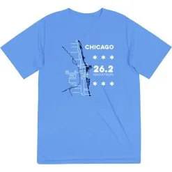 Men's Running Short Sleeve Performance Tee - Chicago Route -goneforarun Sales 2023 tr 45536 LIGHTBLUE MAIN