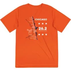 Men's Running Short Sleeve Performance Tee - Chicago Route -goneforarun Sales 2023 tr 45536 ORANGE MAIN