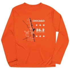 Men's Running Long Sleeve Performance Tee - Chicago Route -goneforarun Sales 2023 tr 45537 ORANGE MAIN
