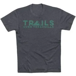 Running Short Sleeve T-Shirt - Trails Over Treadmills -goneforarun Sales 2023 tr 45540 CHARCOAL FLAT