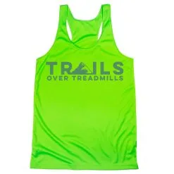 Women's Racerback Performance Tank Top - Trails Over Treadmills -goneforarun Sales 2023 tr 45543 LIME MAIN
