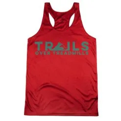 Women's Racerback Performance Tank Top - Trails Over Treadmills -goneforarun Sales 2023 tr 45543 RED MAIN