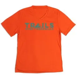 Women's Short Sleeve Tech Tee - Trails Over Treadmills -goneforarun Sales 2023 tr 45544 ORANGE MAIN