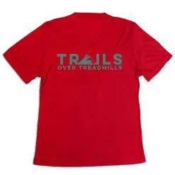 Women's Short Sleeve Tech Tee - Trails Over Treadmills -goneforarun Sales 2023 tr 45544 RED MAIN