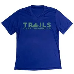 Women's Short Sleeve Tech Tee - Trails Over Treadmills -goneforarun Sales 2023 tr 45544 ROYAL MAIN