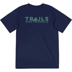 Men's Running Short Sleeve Performance Tee - Trails Over Treadmills -goneforarun Sales 2023 tr 45547 NAVY MAIN