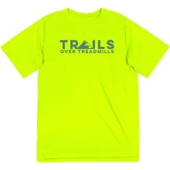 Men's Running Short Sleeve Performance Tee - Trails Over Treadmills -goneforarun Sales 2023 tr 45547 SAFETYYELLOW MAIN