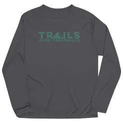 Men's Running Long Sleeve Performance Tee - Trails Over Treadmills -goneforarun Sales 2023 tr 45548 GRAPHITE MAIN