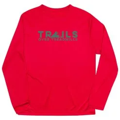 Men's Running Long Sleeve Performance Tee - Trails Over Treadmills -goneforarun Sales 2023 tr 45548 RED MAIN